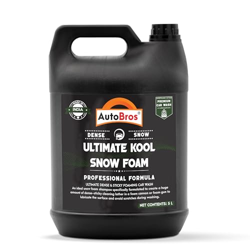 Image of Auto Bros Ultimate Kool Foam Car Shampoo 5Ltr | pH Neutral | Highly Effective on Dust & Grime | Super Dense, Extreme White | Concentrated | Works with Foam Cannon | 1:9 Dilution Ratio