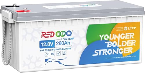 Redodo 12V 280Ah Low-Temp Protection LiFePO4 Batterie, Intégré 200A BMS,Max 3584Wh d'Energie,Parfait pour Systèmes Solaires,Bateaux,Stockage d'Energie à la Maison