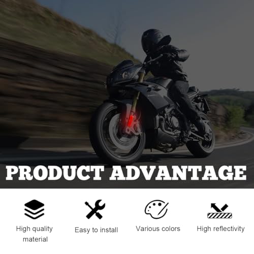 Image of povtii 2 PCS Motorcycle Warning Reflectors, M6x1.0 Waterproof Plastic Reflective Warning Reflector, Motorcycle Rear Safety Reflector with Screw, Universal Motorcycle Accessories (Rectangular, Red)
