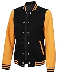 Womens Black and Yellow Varsity Jacket