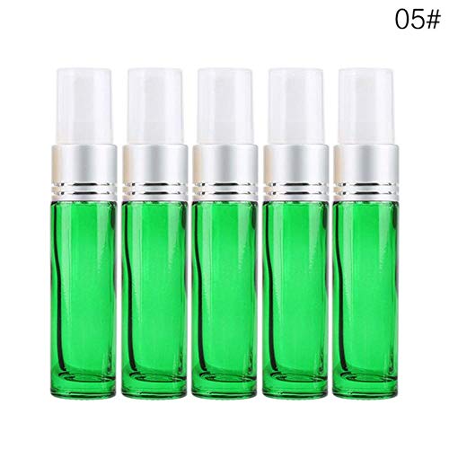 QPM 5pcs 10ml Spray Bottle Empty Atomizer Perfume Bottles Mini Liquid Essential Oil Cosmetic Container 15 Color Optional,05 10ml 5pcs