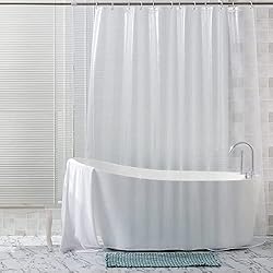 Cortina Plastico Ducha Meioro Cortina de Ducha Transparente con Revestimiento de PEVA, Cortinas de Ducha Impermeables, Revestimiento de Ducha Resistente al Moho para baño, con Ganchos de plástico(180×240cm, Transparente)
