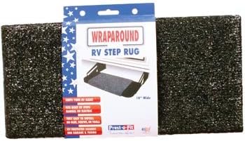 RV Camper Wrap Around Step Rug, 18", Black, Easy Install
