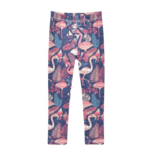 Flamingo Christmas Pink Slatoddler Girls' Leggings Comfortable High Waisted Dance Pants Sports