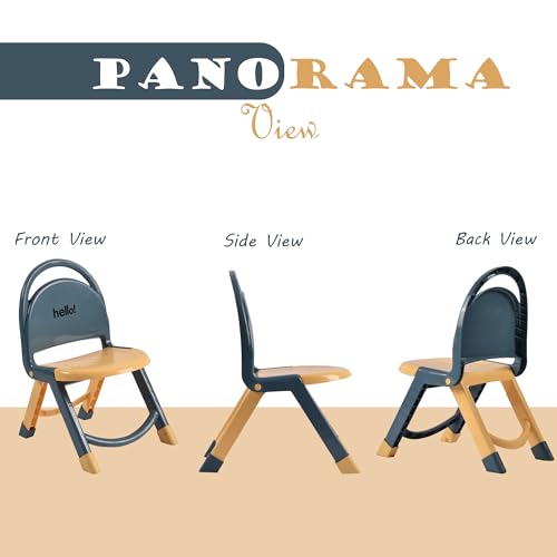 Image of Urbane Home Kids Chair | Cream & Gray Indoor /Outdoor Stool for Toddlers & Babies