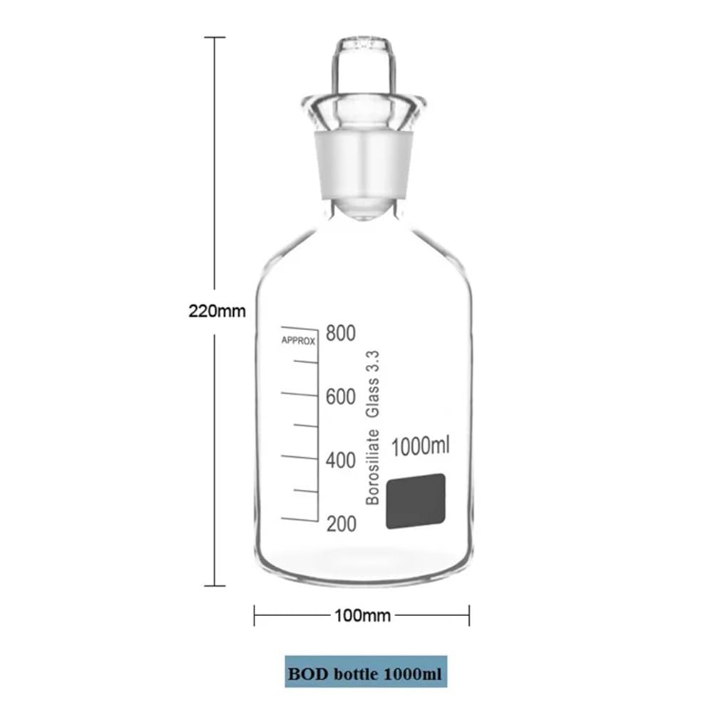Laborgeräte und -ausrüstung Sauerstoffflasche, Probenflasche, Laborglas, 125/250/500/1000 ml(Brown 1000ml)