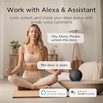 TCL Smart Deadbolt Lock pour Front, AI Serrures de porte sans clé avec Wi-Fi sans moyeu, Télécommande App, Auto-Lock, Sonnette de porte, 8-Month Batterie, fonctionne avec Alexa & Assistant Google, D2 Plus
