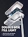 Woumlaiy Selfie Stand with 360° Rotates Phone Holder, Foldable/Rechargeable/Wireless/Overhead Recording with 1000mah Battery for Live Stream/Make up/YouTube/Tiktok/Vlog, 7 Brightness LED Light(White)