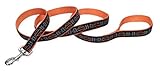 HARLEY-DAVIDSON 1 in. Designer Ribbon Premium Dog Leash - 6 ft. Black & Orange