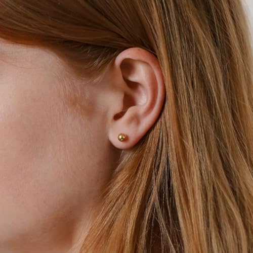 5 Pairs Extra Long Post Earrings 316L Stainless Steel Ball Stud Earrings for Women Men Hypoallergenic Ear Piercing Studs for Sensitive Ears 2-6mm4