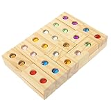NIYANGLE 木製宝石積み木セット 視覚と触覚育む多感覚認知 色彩認識と分類学習用 幼児発達支援ブロックセット 1セット