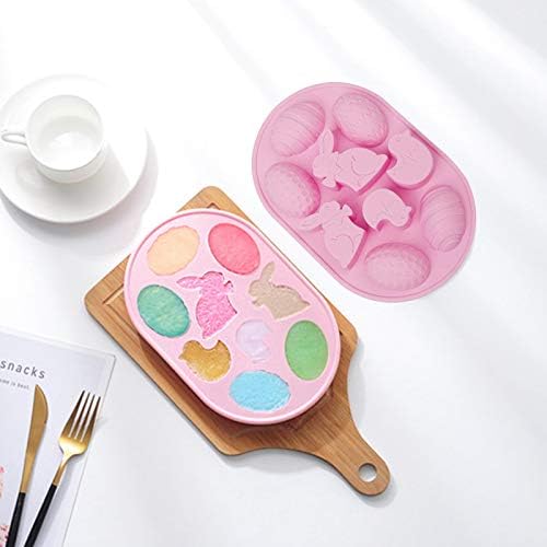 1 PC Rabbit Egg Mould, Silicone Bunny Egg Mould Chicks Rabbit Baking Mold Candy Cookie Mould Silicone Cake Pastry Moulds Handmade Soap Mold Egg Chocolate Mold for Jelly Ice Cube