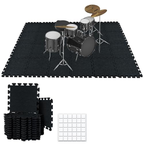 TroyStudio Interlocking Sound Absorbing Drum Rug Pads
