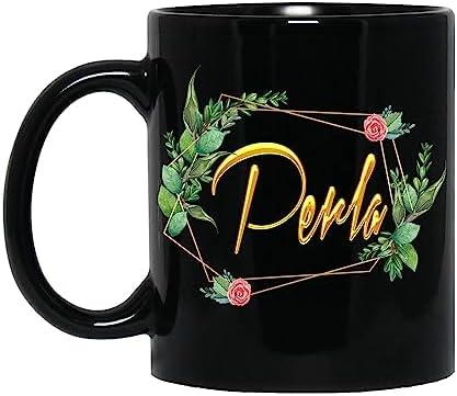Miniatura 1 de Coffee Mug Personalized Name Perla Mug for Women Girls Wife, Mother, Custom Name Flower Coffee Mug, Name Coffee Cup, Floral Design, Personalized