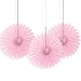 6" Mini Light Pink Tissue Paper Fan Decorations, 3ct