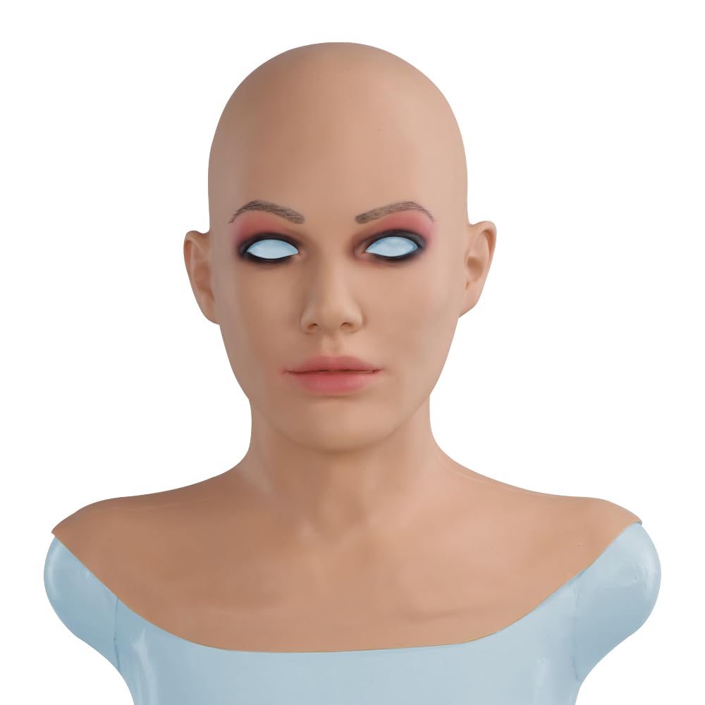 Realistic Silicone Female Face Mask for Crossdressing Cosplay Halloween