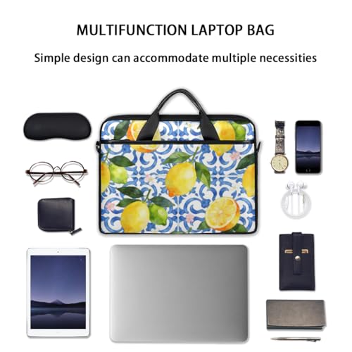 Bolso para portátil con diseño azul y limón 14-15 pulg miniatura 6