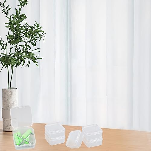 Image of GLADFRESIT 6Pcs Small Plastic Containers With Lids Mini Rectangular Empty Containers Box Case with Lid for Beads Business Cards Pills Small Items (4.5 * 4.5 * 2cm)