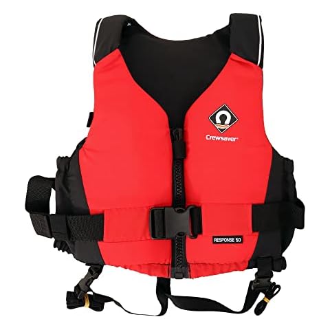 Crewsaver Boating and Sailing - Kids Youth Junior Response 50N Kayak Dinghy PFD Buoyancy Aid for Watersports Red - Lightweight Cover