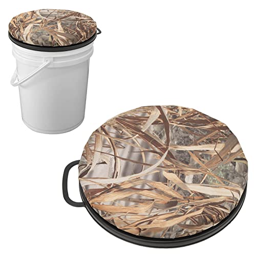 Jeanoko 1PCS 5 Gallon Bucket Lid Bucket Seat,5 Gallon lon Plastic Pail Lid Bucket Cushion, Comfortable Padded for Fishing Gardening Camping, Swivel Bucket Seat Cushion