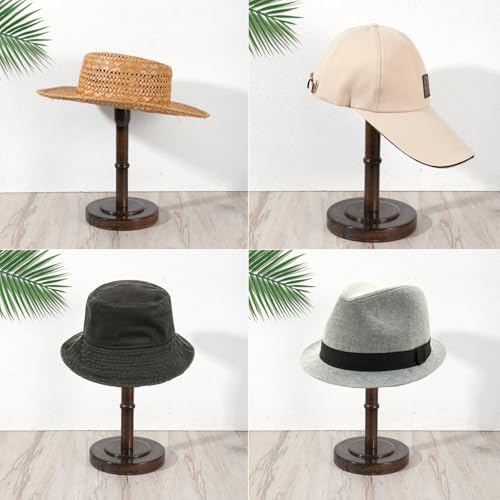 Support chapeau cowboy marron en bois Ptwola avec dôme de 13 cm pour commode