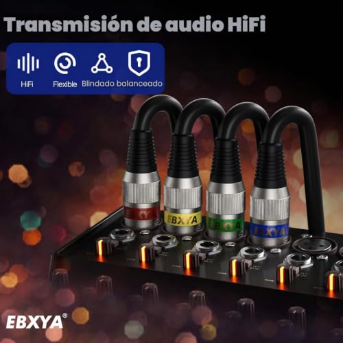 Cable XLR 3m para estudio y directos con diseño multicolor libre de ruidos 6