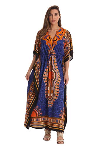 Riviera Sun African Print Dashiki Maxi Caftan for Women