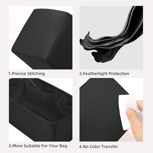 Image of DGAZ Silk Purse Organizer Insert For Hermes Hac 28 /32 /40 /45 /50 Bags, Luxury Handbag & Tote Organizer, Simplicity bag organizer(Black,Hac50)