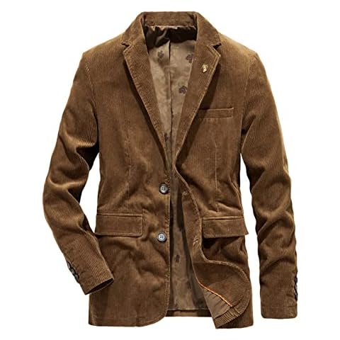 Sawmew Chaqueta Tipo Blazer Informal de Pana para Hombre Cover