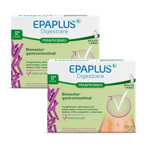 EPAPLUS Digestcare Pre & Probimix Probióticos, Bienestar Gastrointestinal, Equilibrio Intestinal - Pack de 2 Unidades - 14 sticks en total