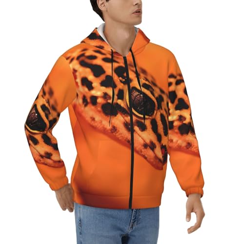 Sweat à capuche zippé léopard homme veste haut de gamme en polyester doux