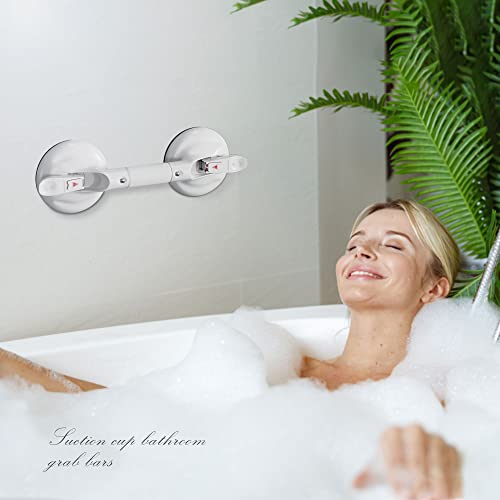 Shapon Grab Bar For Shower, Shower Handle Grab Bar With Strong Suction Cup, Shower Grab Bar For Bathtubs And Showers, Easy To Install, Shower Grab Bar For Handicap Elderly Senior,14.5 Inch White #TOP3