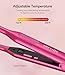 Terviiix Mini Flat Iron and Hair Straightener for Short Hair, Edges, and Pixie Cut - 3/10 Inch Skinny Pencil Straightener for Black Women's Baby Hair, LCD Digital Display, Dual Voltage, Pink