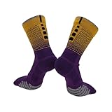 TUCKBOLD Cycling Socks Quick-Drying Non-Slip Sweat-Absorbent Anti-Friction Outdoor Bike Socks Purple Yellow One Size Neutral and Universal Line