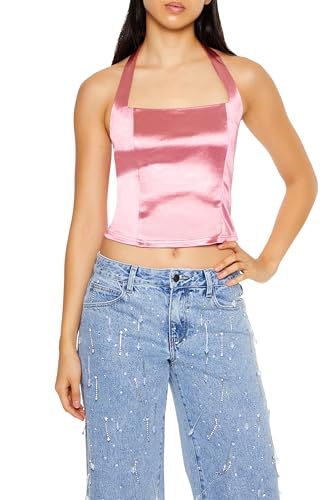 Haut court dos nu en satin chic pour vos soirées d'été branchées