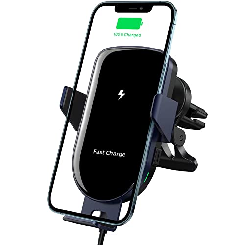 Wireless Car Charger, Ennuts Qi Car Charger, Auto-Clamping Air Vent Phone Holder Mount Charger, Wireless Car Charger Mount for iPhone 13/13 Pro Max/12/12 Mini/11/Xs Max/X/8, Samsung Galaxy S21/S20