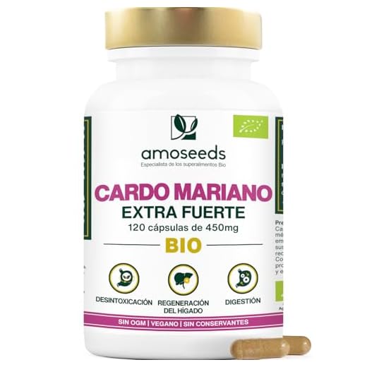Cardo Mariano BIO | Extra Fuerte, 1350mg / Día | 120 cápsulas veganas | 1,3% Silimarina | Regenera y Protege el hígado, Desintoxica y Depura | Primera Calidad