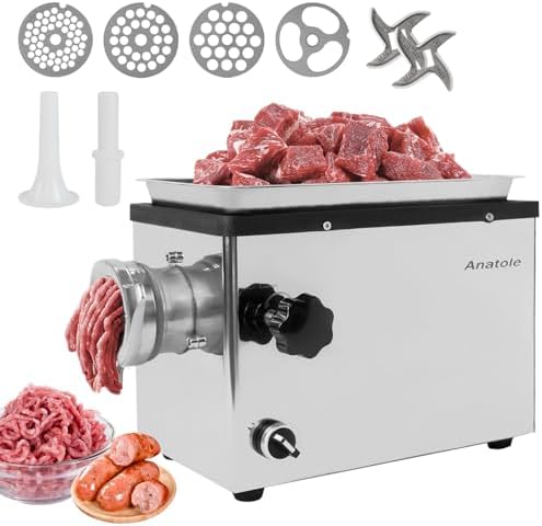 1100W Commercial Electric Meat Grinder, 550LB/H Heavy Duty Stainless Steel Meat Mincer with 2 Blades, Grinding Plates & Stuffing Tubes main image 0