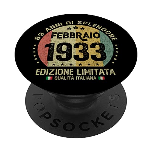Vintage febrero 1933 - Nonna abuelo, regalo 89 años cumpleaños PopSockets PopGrip Intercambiable