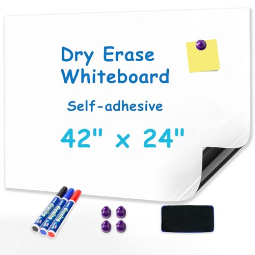 Magnetic dry erase board paper wall sticker 42" x 24" with starter kit