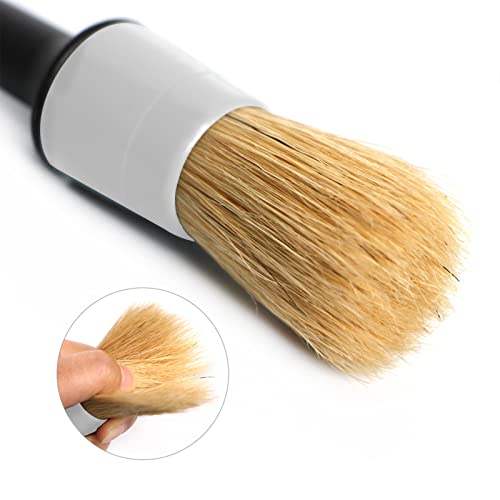 Ralis Detail Boars Hair Ultra Soft Car Detail Brushes Car Detailing Brush - Set Of 3 Pcs Different Sizes No Metal Brush Parts For Cleaning Interior Upholstery, Air Vents, Wheels, Leather #TOP4