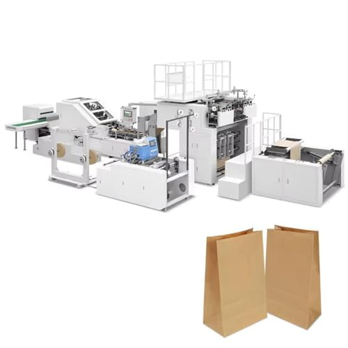 Professional Kraft Paper Bag Forming Equipment with high-Speed Cutting, Folding and Bottom Gluing Functions, which can be Used to Produce Retail Bags, Food Packaging Bags and Industrial Bags.