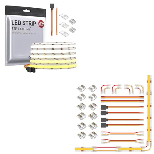 Tira LED FCOB CCT 16.4 pies 640 LED/m Kit conector 24V miniatura 1