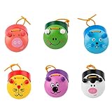 6 piezas de castañuelas de animales de dibujos animados para educación temprana instrumentos musicales para bebé