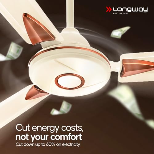 LONGWAY Aero 1200 mm BLDC Ceiling Fan White Ivory - Image 4