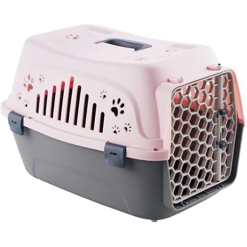 Fiyyuga ペット輸送ボックス 猫 ポータブル 旅行 ファッション 小型犬 防災 自宅 散歩 プラスチック (a)