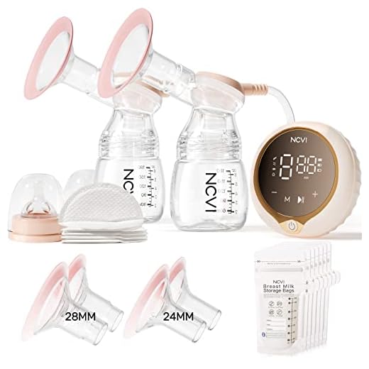 NCVI 8100 Double Electric Breast Pump with 4 Modes, 9 Levels, Anti-Backflow, 24/28mm Flanges, Touch Panel, LED Display, Ultra-Quiet