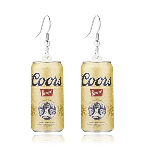 WCRAZYE Funny Beer Bottle & Mug Earrings - Drinks Bottle Drop Dangle Earrings - Creative Food Jewelry