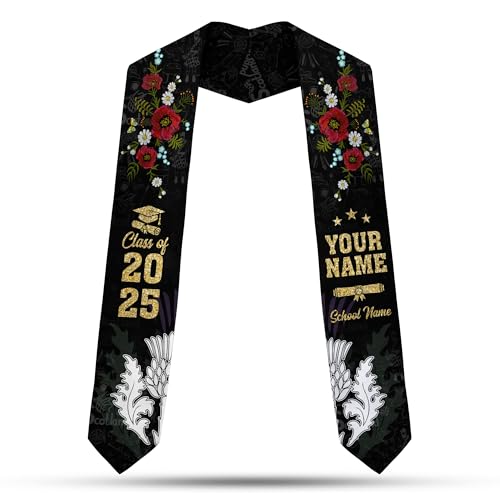 MonkeyVan Scotland Graduation Sash Custom Scotland American Flag Graduation Sash 2025 Scotland Graduation Stole Customize Scl9