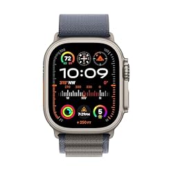 Alternative view of Apple Watch Ultra 2 [GPS + Cellular 49mm] Smartwatch with Rugged Titanium Case & Blue Alpine Loop Small. Fitness Tracker, Precision GPS, Action Button, Carbon Neutral With AppleCare+ (2 Years)